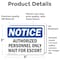 Signmission Authorized Personnel Only Wait For Escort OSHA Notice Sign, Vinyl Decal, 5in W x 3.5in L, 2PK OS-2PACK-NS-D-35-L-10249 - alternate 3